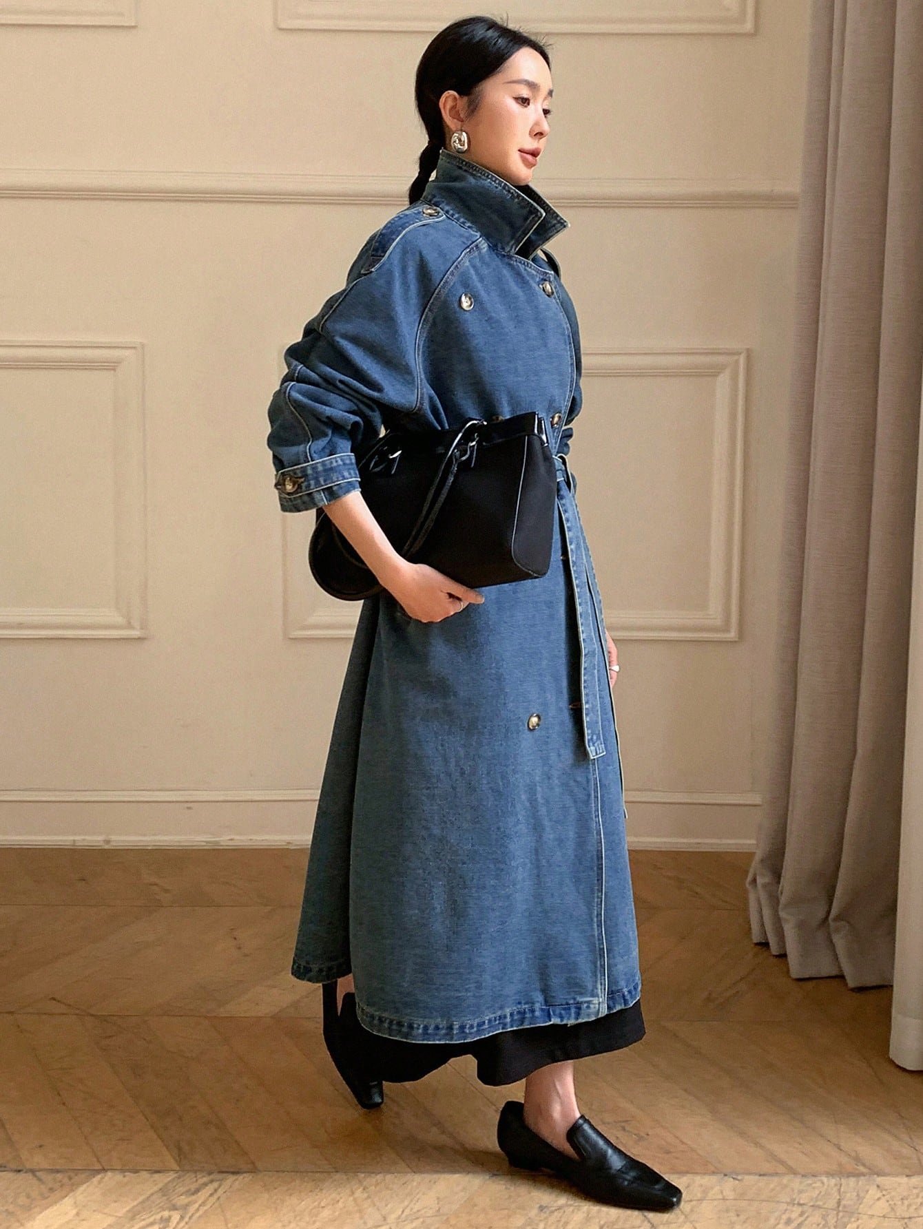 Manteau Long en Jean style trench – Image 7