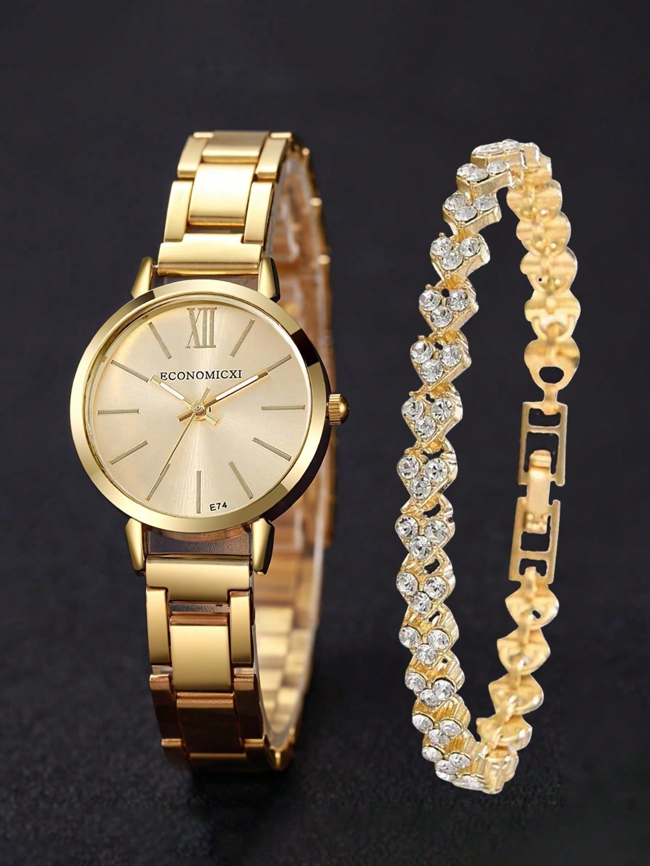 Montre Digitale avec Bracelet Acier + Bracelet Bijou – Image 2